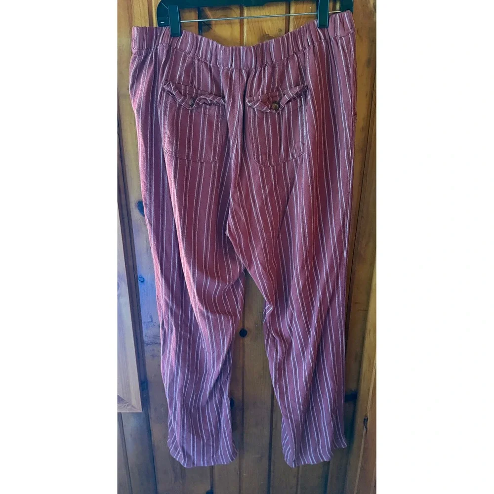 Maurice's Striped Sailor Pants‎ High Waist Button Accents Casual Size L